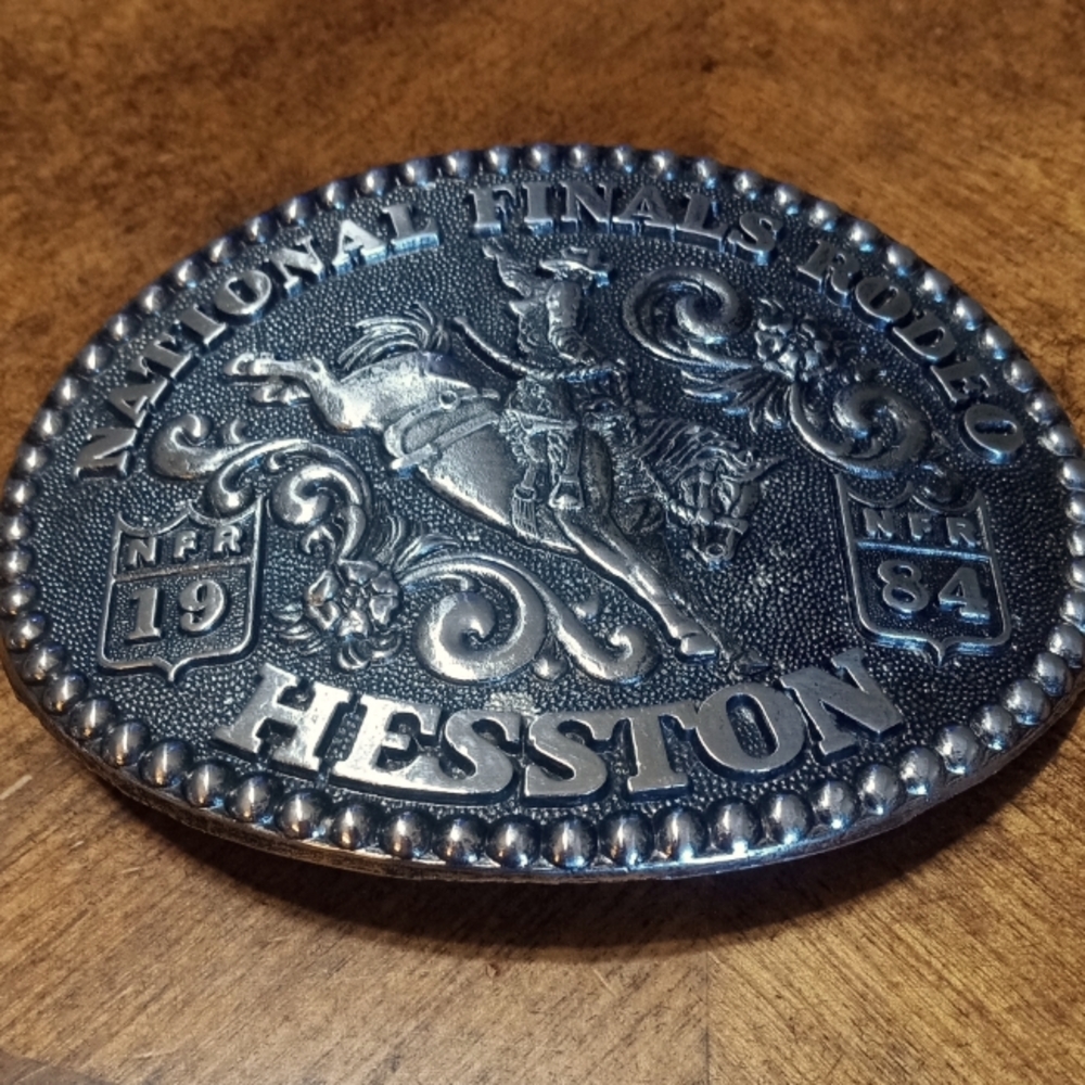 VTG 1984 Hesston National Finals Rodeo Limited Collectors Buckle Bareback